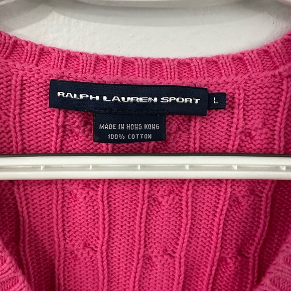 Ralph Lauren V-Neck Sweater in Vibrant Pink - Picture 2 of 4